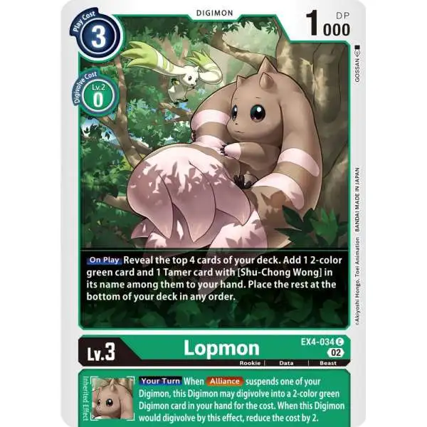 Digimon Trading Card Game Alternative Being Common Lopmon EX4-034