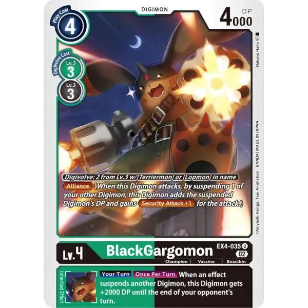 Digimon Trading Card Game Alternative Being Uncommon BlackGargomon EX4-035