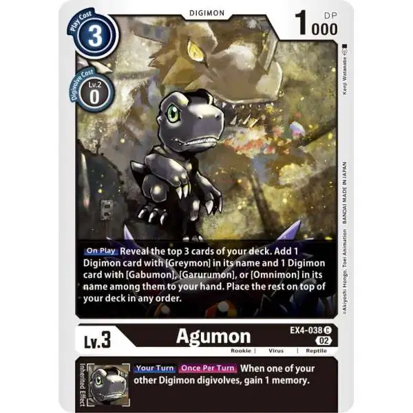 Digimon Trading Card Game Alternative Being Common Agumon - EX4-038 EX4-038
