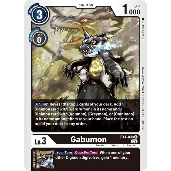 Digimon Trading Card Game Alternative Being Common Gabumon EX4-039