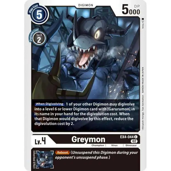 Digimon Trading Card Game Alternative Being Common Greymon - EX4-044 EX4-044