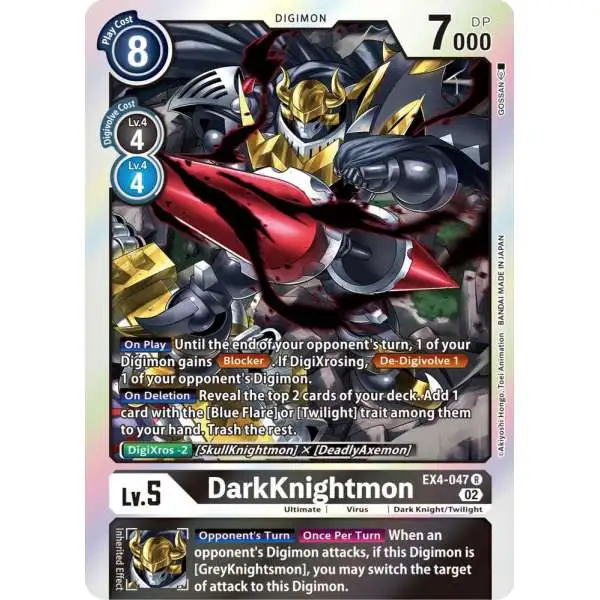 Digimon Trading Card Game Alternative Being Rare DarkKnightmon EX4-047