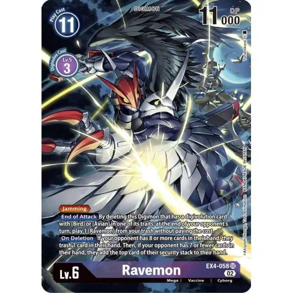 Digimon Trading Card Game Alternative Being Super Rare Ravemon EX4-058 [Alternate Art]