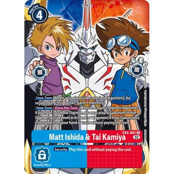 Digimon Trading Card Game Alternative Being Rare Matt Ishida & Tai Kamiya EX4-061 [Alternate Art]