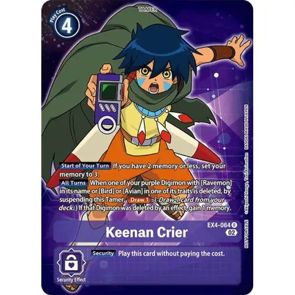Digimon Trading Card Game Alternative Being Rare Keenan Crier EX4-064 [Alternate Art]