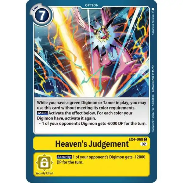 Digimon Trading Card Game Alternative Being Common Heaven's Judgement EX4-068