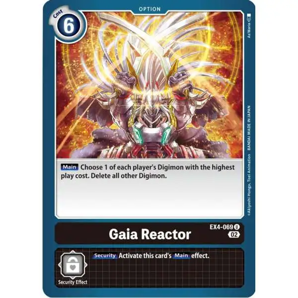 Digimon Trading Card Game Alternative Being Uncommon Gaia Reactor EX4-069