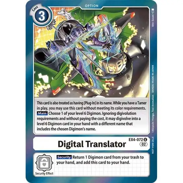 Digimon Trading Card Game Alternative Being Uncommon Digital Translator EX4-072 [Box Topper]