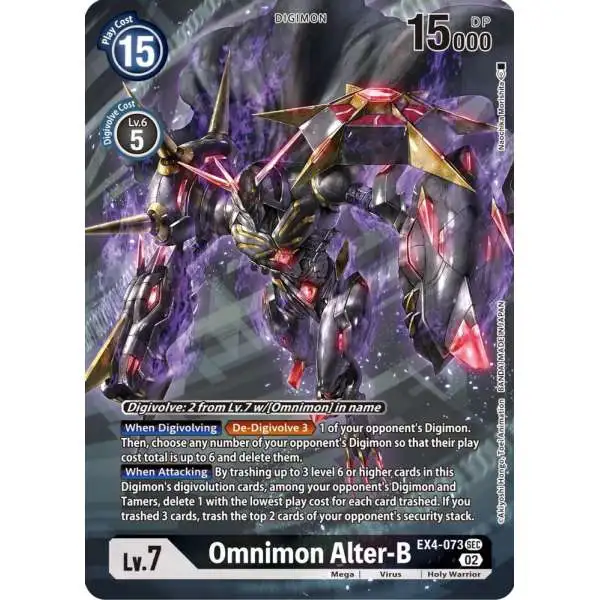 Digimon Trading Card Game Alternative Being Secret Rare Omnimon Alter-B EX4-073 [Alternate Art]