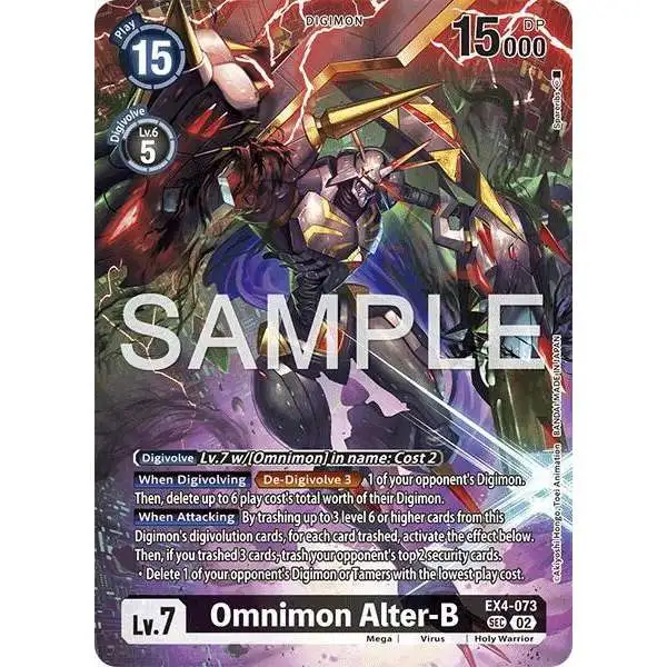 Digimon Trading Card Game Alternative Being Secret Rare Omnimon Alter-B EX4-073 [Alternate Art]