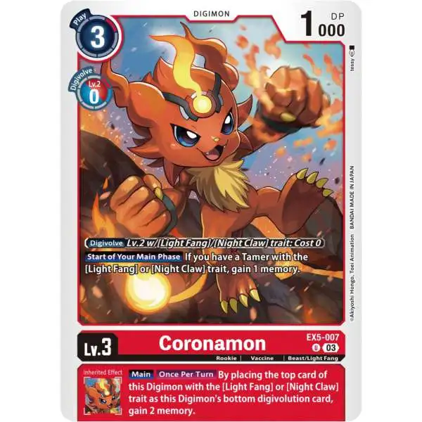 Digimon Animal Colosseum Uncommon Coronamon EX5-007