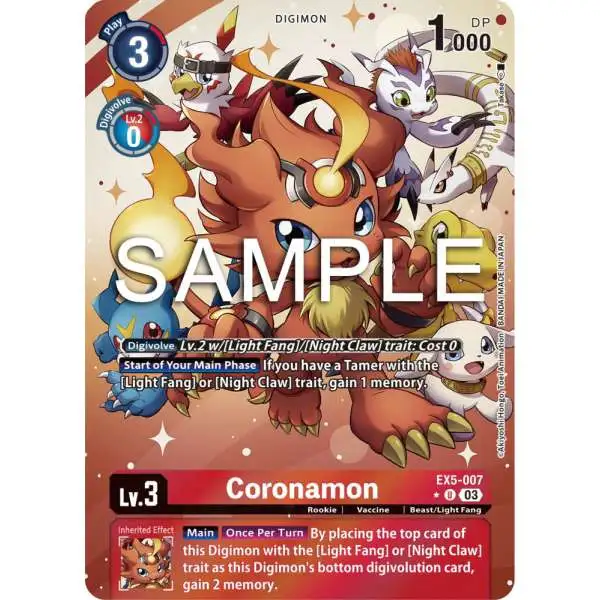 Digimon Animal Colosseum Uncommon Coronamon EX5-007 [Alternate Art]