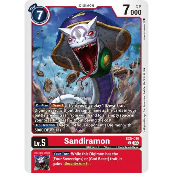 Digimon Animal Colosseum Common Sandiramon EX5-010