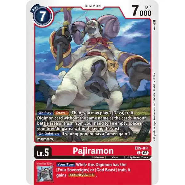 Digimon Animal Colosseum Common Pajiramon EX5-011