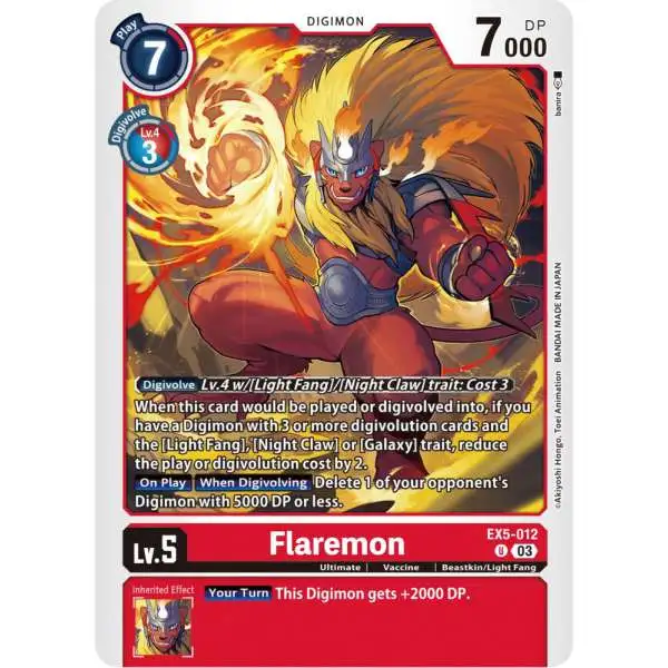 Digimon Animal Colosseum Uncommon Flaremon EX5-012