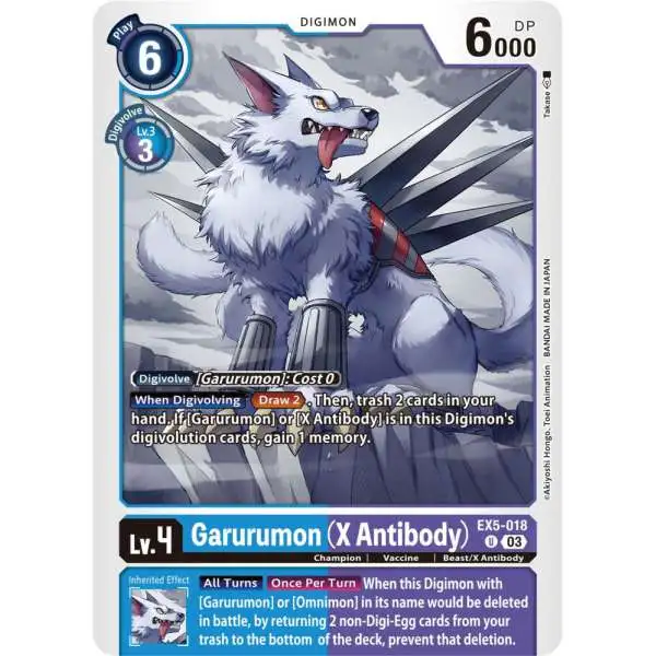 Digimon Animal Colosseum Uncommon Garurumon (X Antibody) EX5-018