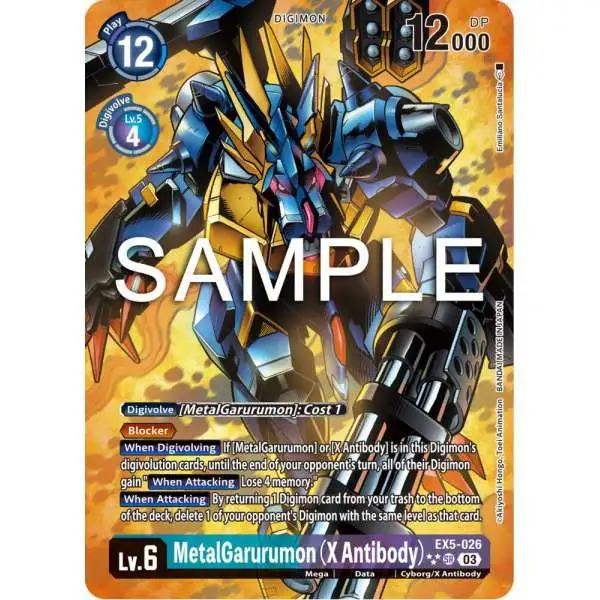Digimon Animal Colosseum Super Rare MetalGarurumon (X Antibody) EX5-026 [3 Star Alternate Art]