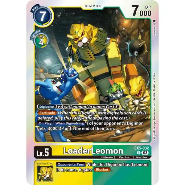 Digimon Animal Colosseum Rare LoaderLeomon EX5-032