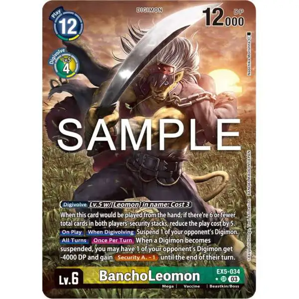Digimon Trading Card Game Animal Colosseum Super Rare BanchoLeomon EX5-034 [Alternate Art]
