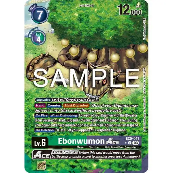 Digimon Animal Colosseum Rare Ebonwumon Ace EX5-041 [Alternate Art]