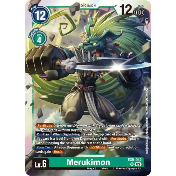 Digimon Animal Colosseum Single Card Super Rare Merukimon EX5-042 ...