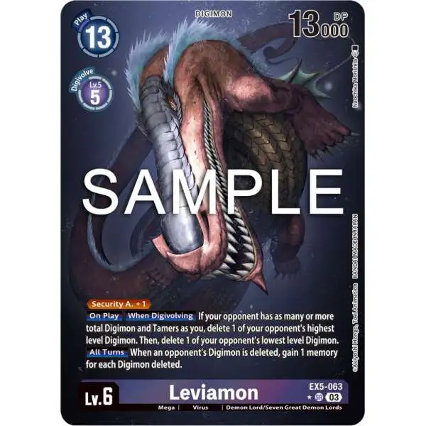 Digimon Animal Colosseum Super Rare Leviamon EX5-063 [Alternate Art]