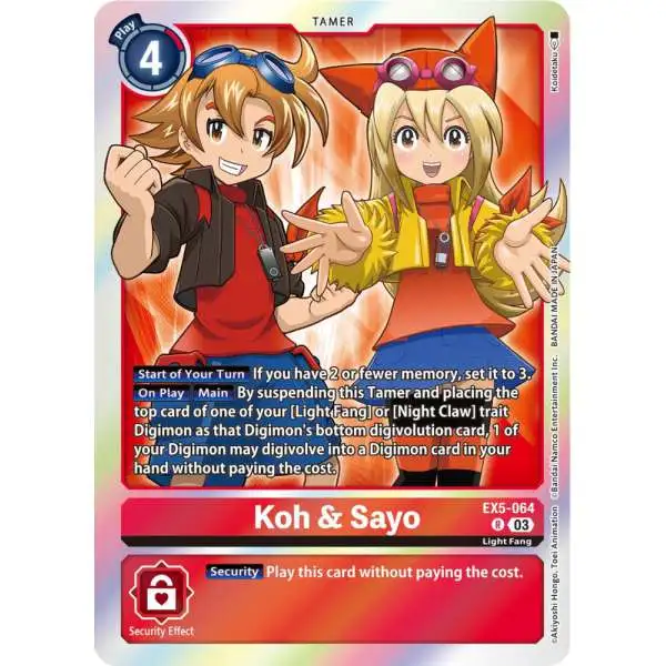 Digimon Animal Colosseum Rare Koh &amp; Sayo EX5-064