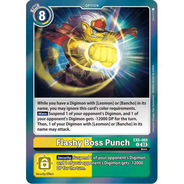 Digimon Animal Colosseum Rare Flashy Boss Punch EX5-068