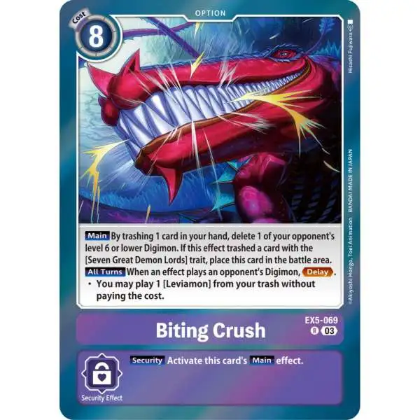 Digimon Trading Card Game Animal Colosseum Rare Biting Crush EX5-069