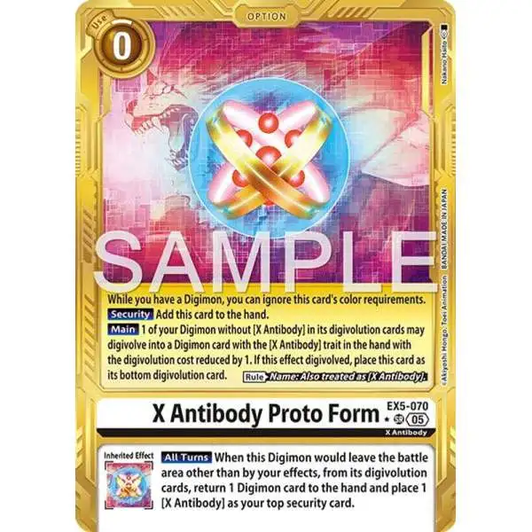 Trading Card Game Advanced Booster Digimon Generation Super Rare X Antibody Proto Form EX5-070 [Gold Border]
