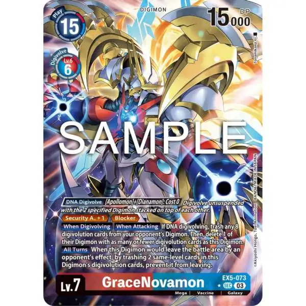 Digimon Trading Card Game Animal Colosseum Secret Rare GraceNovamon EX5-073 [Alternate Art]