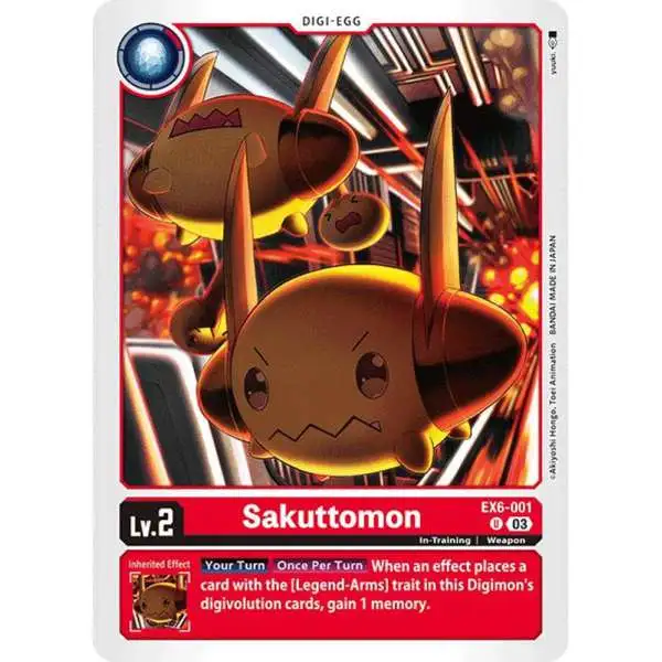 Digimon Trading Card Game Infernal Ascension Uncommon Sakuttomon EX6-001