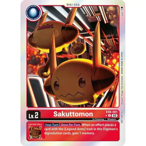 Digimon Trading Card Game Infernal Ascension Uncommon Sakuttomon EX6-001 [Box Promo]