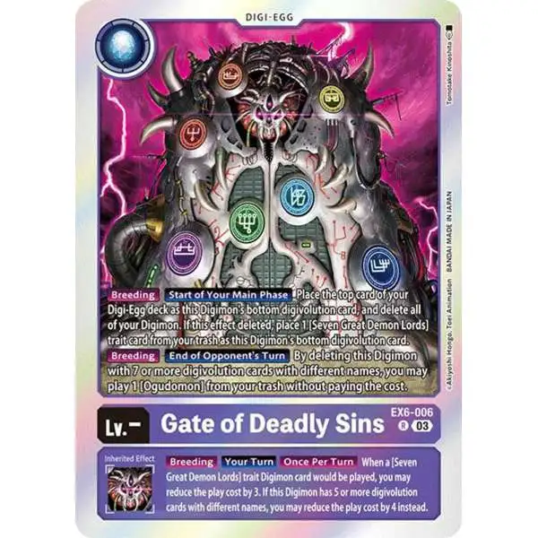 Digimon Trading Card Game Infernal Ascension Rare Gate of Deadly Sins EX6-006