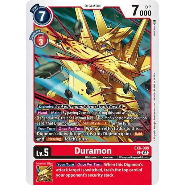 Digimon Trading Card Game Infernal Ascension Common Duramon EX6-009