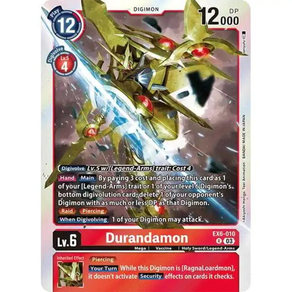 Digimon Trading Card Game Infernal Ascension Rare Durandamon EX6-010