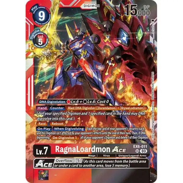 Digimon Trading Card Game Infernal Ascension Super Rare RagnaLoardmon ACE EX6-011