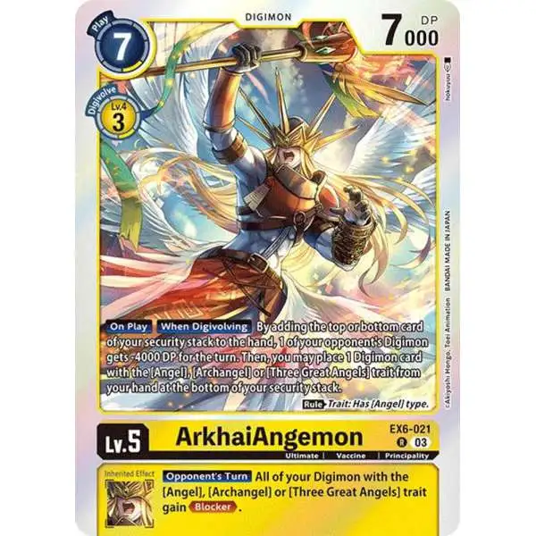 Digimon Trading Card Game Infernal Ascension Rare ArkhaiAngemon EX6-021