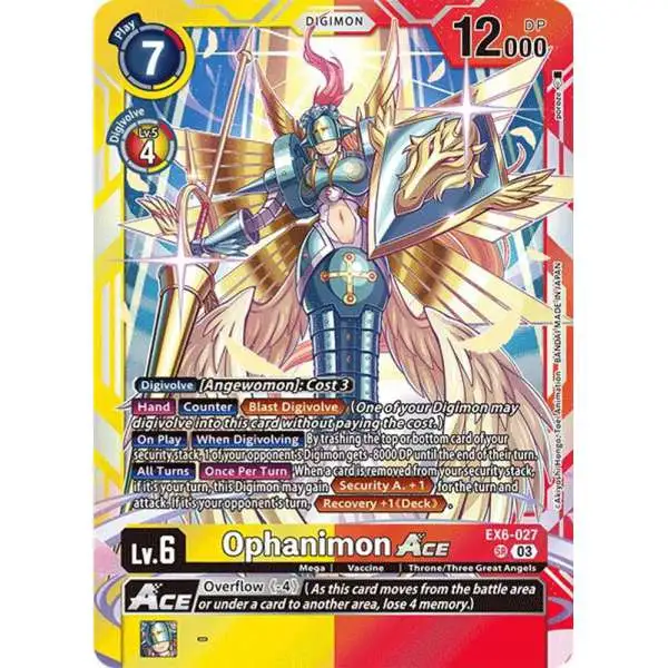 Digimon Trading Card Game Infernal Ascension Super Rare Ophanimon ACE EX6-027