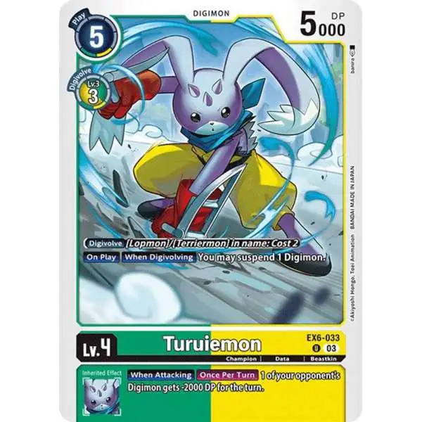 Digimon Trading Card Game Infernal Ascension Uncommon Turuiemon EX6-033