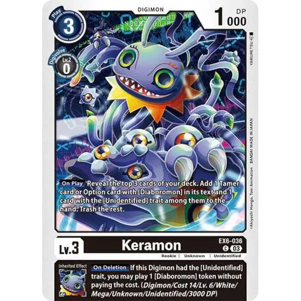Digimon Trading Card Game Infernal Ascension Common Keramon EX6-036