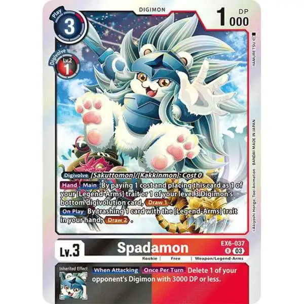 Digimon Trading Card Game Infernal Ascension Rare Spadamon EX6-037
