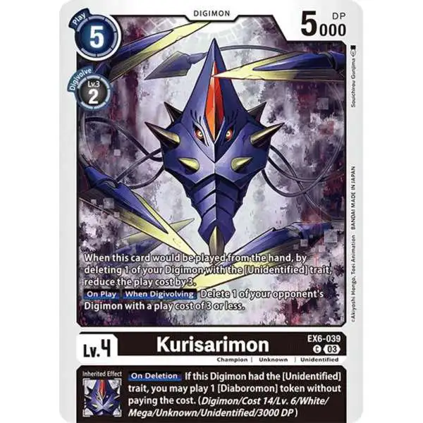 Digimon Trading Card Game Infernal Ascension Common Kurisarimon EX6-039