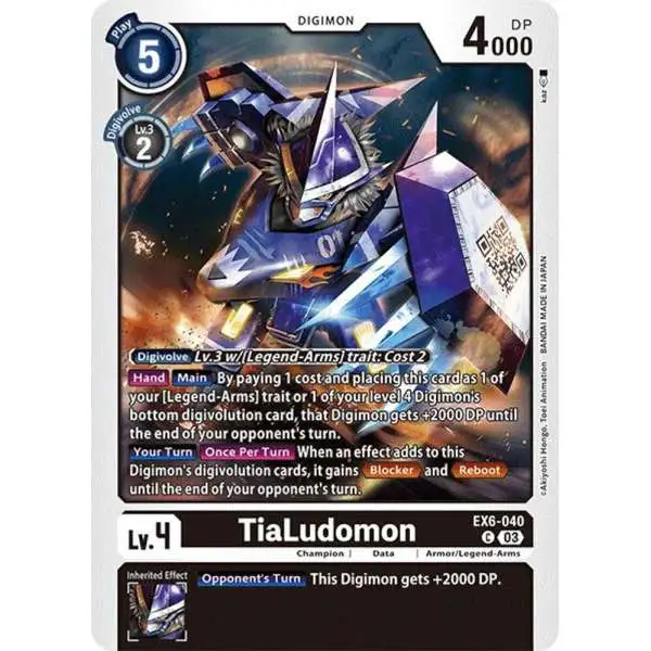 Digimon Trading Card Game Infernal Ascension Common TiaLudomon EX6-040