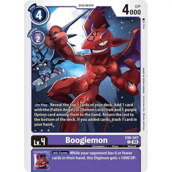 Digimon Trading Card Game Infernal Ascension Common Boogiemon EX6-047