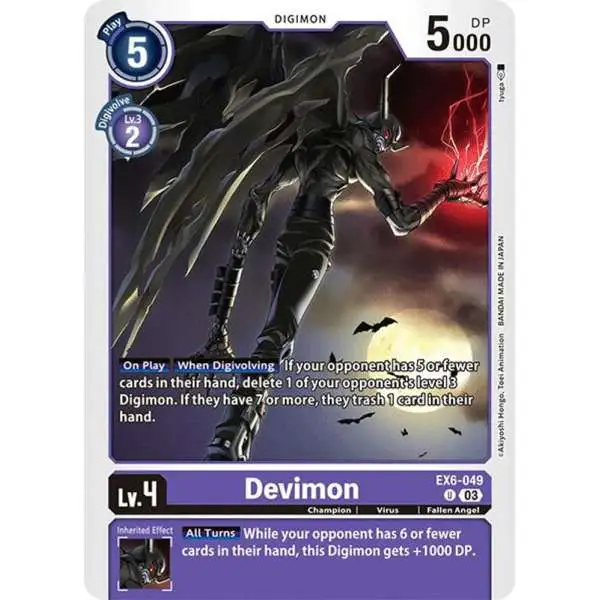 Digimon Trading Card Game Infernal Ascension Uncommon Devimon EX6-049