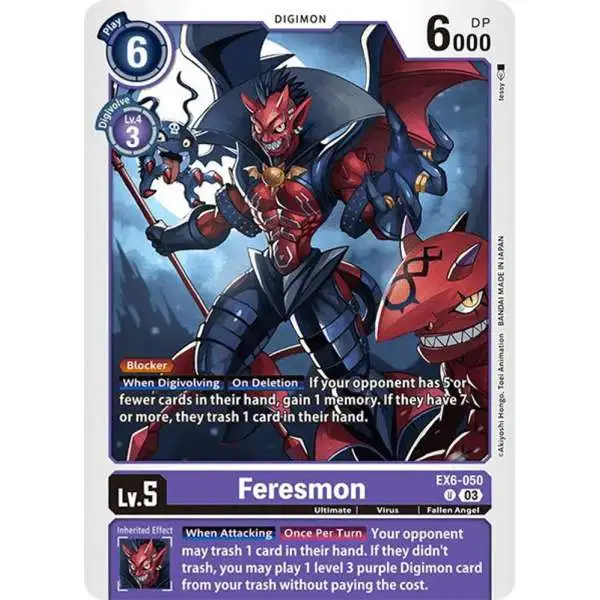 Digimon Trading Card Game Infernal Ascension Uncommon Feresmon EX6-050