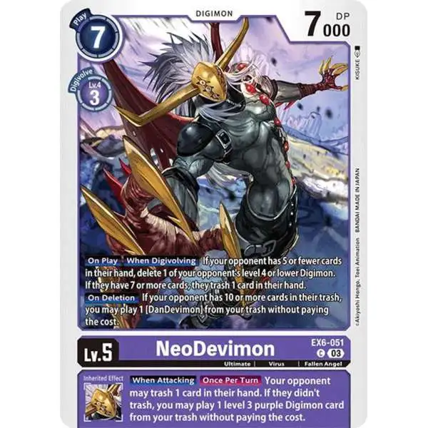 Digimon Trading Card Game Infernal Ascension Common NeoDevimon EX6-051
