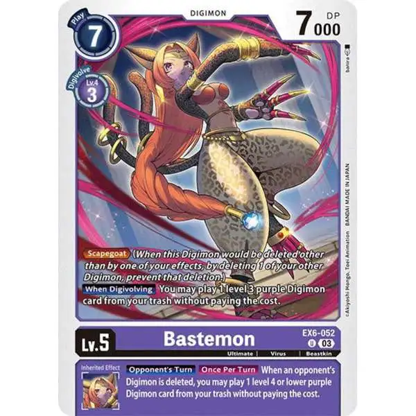 Digimon Trading Card Game Infernal Ascension Uncommon Bastemon EX6-052