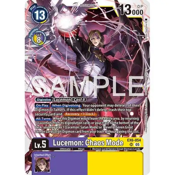 Trading Card Game Advanced Booster Digimon Generation Super Rare Lucemon: Chaos Mode EX6-054 [Reprint]